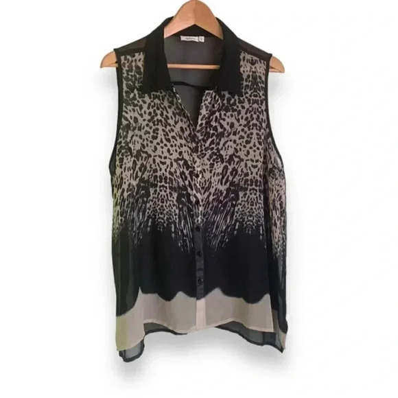 Reitmans Tops - Reitmans Sleeveless Animal Print Blouse